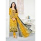 Karisma Kapoor Yellow Cotton Print Work Suit