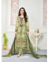Karisma Kapoor Olive Green Cotton Print Work Suit