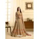 Flawless Beige Embroidered Floor Length Suit