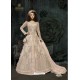 Groovy Off White Embroidered Floor Length Suit