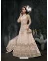 Delightful Baby Pink Embroidered Floor Length Suit