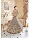 Beautiful Grey Embroidered Floor Length Suit