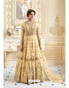 Beauteous Cream Embroidered Floor Length Suit