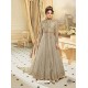 Fantastic Taupe Embroidered Floor Length Suit