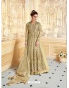 Perfect Olive Green Embroidered Floor Length Suit
