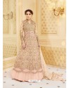 Observable Baby Pink Embroidered Floor Length Suit