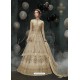 Mesmeric Off White Embroidered Floor Length Suit