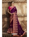 Eyeful Purple Silk Saree