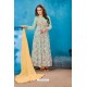 Sea Green Georgette Printed Floor Length Suit