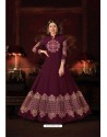 Gauhar Khan Wine Faux Georgette Floor Length Suit