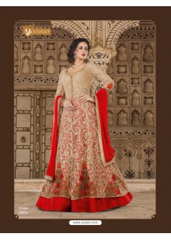 Golden Embroidered Floor Length Suit