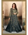 Carbon Silk Embroidered Floor Length Suit