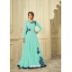 Jade Green Georgette Embroidered Gown
