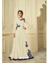 Cream Georgette Embroidered Gown