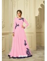 Pink Georgette Embroidered Gown