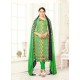 Parrot Green Poly Cotton Printed Suit