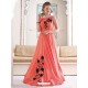 Marvelous Peach Bridal Silk Gown