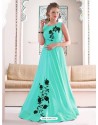 Gorgeous Sky Green Bridal Silk Gown