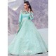 Mesmeric Sky Blue Jacquard Gown