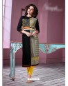 Lovely Black Rayon Embroidered Kurti
