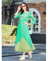 Magnificent Green Georgette Embroidered Kurti