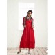 Observable Red Rayon Printed Kurti