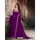 Faux Georgette Purple Floor Length Suit