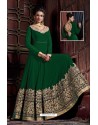 Wonderful Green Embroidered Floor Length Suit