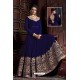 Attractive Blue Embroidered Floor Length Suit
