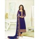 Royal Blue Georgette Embroidered Suit