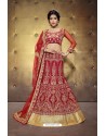 Exceptional Red Embroidered Lehenga Choli