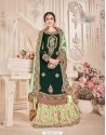 Green Faux Georgette Embroidered Suit