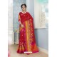 Exceptional Red Poly Cotton Saree