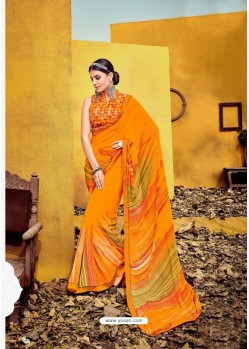 Heavenly Orange Weight Less Casual Saree
