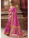 Magenta Cotton Silk Jacquard Saree