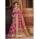 Incredible Pink Cotton Silk Jacquard Saree
