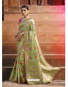 Green Cotton Silk Jacquard Saree
