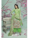 Green Lawn Cotton Printed Suit