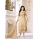 Beige Pure Georgette Embroidered Suit
