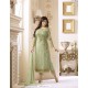 Olive Green Pure Georgette Embroidered Suit