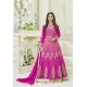 Pink Silk Embroidered Floor Length Suit