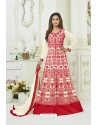 Cream Georgette Embroidered Floor Length Suit