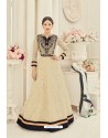 Off White Georgette Embroidered Floor Length Suit
