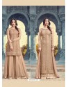 Beige Net Embroidered Suit