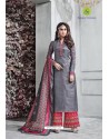 Grey Banarasi Silk Plazzo Suit