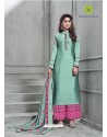 Aqua Mint Banarasi Silk Plazzo Suit