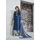 Dark Blue Banarasi Silk Plazzo Suit