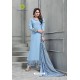 Blue Banarasi Silk Plazzo Suit