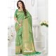 Lovely Green Silk Blend Saree