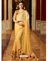 Mind Blowing Yellow Georgette Saree